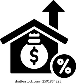 Loan To Value Icon Glyph Vector Illustration