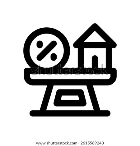 loan to value line icon. Clean and minimalist vector icon for websites, mobile apps, presentations, and logos. Fully scalable and customizable for any project.