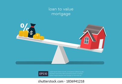 Loan To Value Ratio Design Concept. Mortgage Measures Vector Illustration.