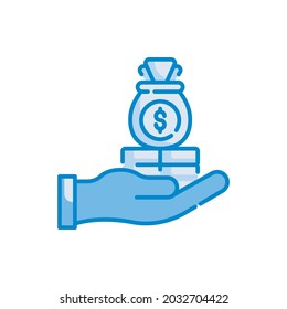 loan vector blue colour icon style illustration. EPS `0 file