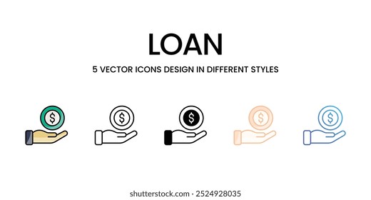 Loan vector icons set ready to use stock illustration