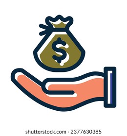 Loan Vector Thick Line Filled Dark Colors Icons For Personal And Commercial Use.
