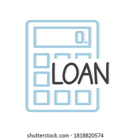 loan word and calculator icon- vector illustration