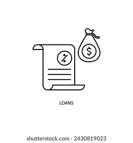 loans concept line icon. Simple element illustration. loans concept outline symbol design.