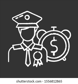Loans for veterans chalk icon. Credit for military man. Money for people who served in forces. Consolidation credit. Economy, finance industry. Repay credit. Isolated vector chalkboard illustration