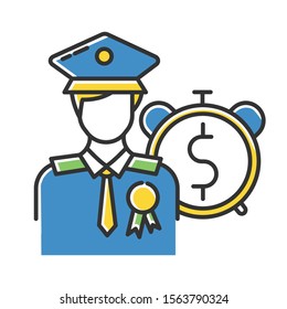 Loans for veterans color icon. Credit for military man. Money for people who served in forces. Consolidation credit. Economy, finance industry. Repay credit. Isolated vector illustration
