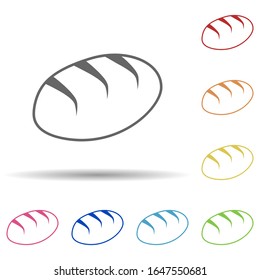 Montones de pan en un icono de varios colores. Línea delgada simple, contorno vectorial de iconos de alimentos para ui y ux, sitio web o aplicación móvil