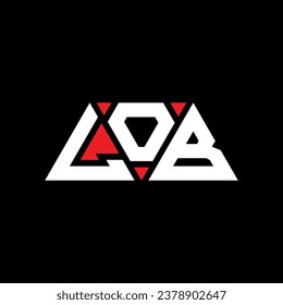 Diseño del logotipo de la letra triangular LOB con forma triangular. Monograma de diseño del logotipo del triángulo de LOB. Plantilla de logotipo vectorial de triángulo LOB con color rojo. Logotipo triangular LOB Diseño sencillo, elegante y lujoso.