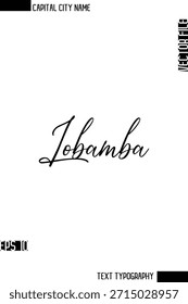 Lobamba --Capital Nombre de la ciudad Caligrafía cursiva Diseño de texto decorativo Elemento de Vector