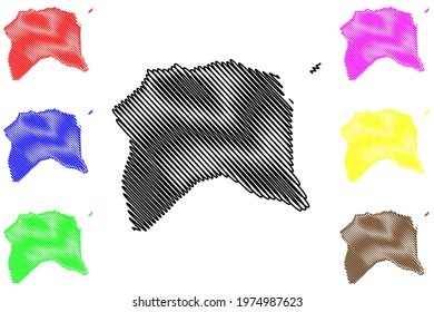 Lobata District (Democratic Republic of Sao Tome and Principe, Saint Thomas and Prince) map vector illustration, scribble sketch Lobata map