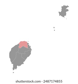 Lobata District map, administrative division of Sao Tome and Principe. Vector illustration.