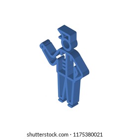 Lobby boy isometric left top view 3D icon