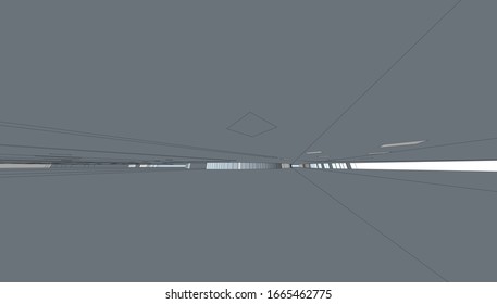 
Interieur der Lobby in hypertropher Form, grafische Darstellung