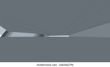 
Interior del vestíbulo en forma hipertrófica, presentación gráfica