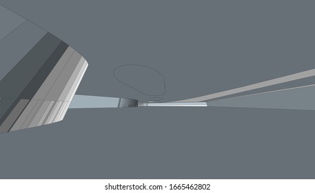 
Interior del vestíbulo en forma hipertrófica, presentación gráfica