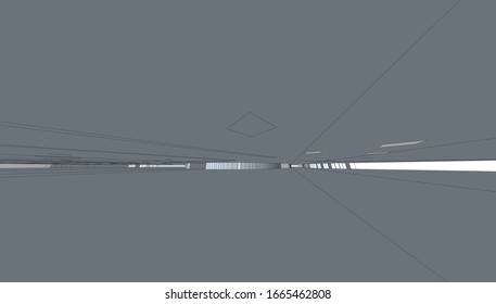 
Lobby interior in hypertrophic form, graphic presentation