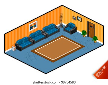 Vestíbulo. Serie Isometric. Componga su propio mundo fácilmente con obras isométricas.