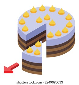 Lobbyist cake piece icon isometric vector. Business meeting. Lobby influence