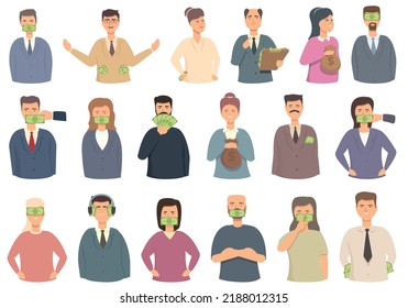 Lobbyist icons set cartoon vector. Political action. Business customer