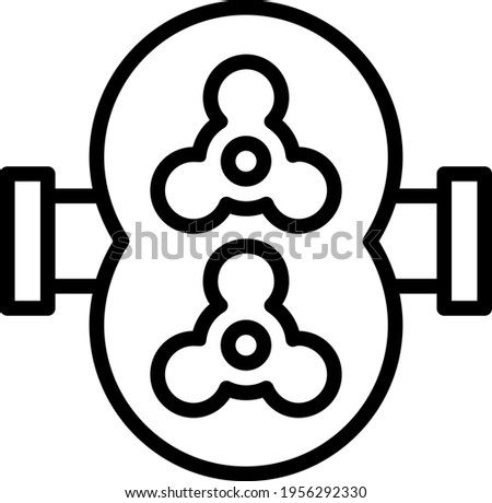 Lobe pump Concept, Rotary internals Vector Icon Design, fluid and gravity direct lift Pump Symbol on White background, Electrical energy into hydraulic energy machine converter stock illustration