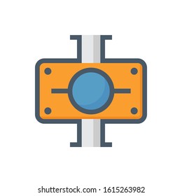 Lobe pump or rotary lobe pump vector icon. Consist of rotor or vane inside for suction and discharge fluid, liquid or gas to flow. Use in food processing, beverage, cosmetics, pharmaceutical industry.