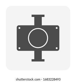 Icono vectorial de bomba de agua de lóbulo para el diseño gráfico de trabajo de agua.