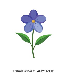 
Lobelia flower isolated flat vector illustration on white background.