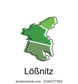 Lobnitz map. vector map of the German Country. Borders of for your infographic. Vector illustration design template