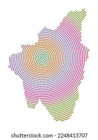 Lobos Island dotted map. Digital style shape of Lobos Island. Tech icon with gradiented dots. Authentic vector illustration.