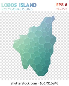 Lobos Island polygonal, mosaic style island map. Brilliant low poly style, modern design for infographics or presentation.