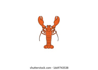 Lobster Animal Cartoon Vector Illustration