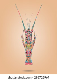 Lobster art logo template. Vector design for seafood restaurant