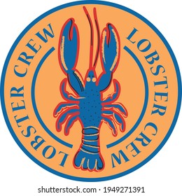 Lobster badge vector print design