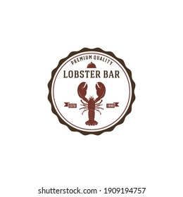 a lobster bar logo complete with a lobster illustration that looks fresh and delicious