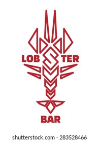 Lobster bar logo sign. EPS10 vector illustration