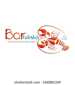 Lobster bar. SEAFOOD. Emblem. Draft beer, bar, shop, emblems and labels. Corporate identity corporate identity logo design template. Vector illustration isolated on a white background.