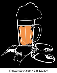 lobster and beer mug