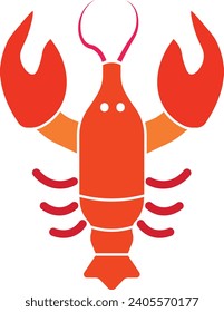 Lobster with Big Claws Cartoon Vector