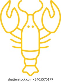 Lobster with Big Claws Cartoon Vector