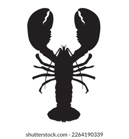 Lobster Big Shrimp Silhouette Food Vector illustrations