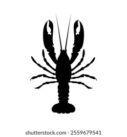 Lobster black and white flat vector icon design