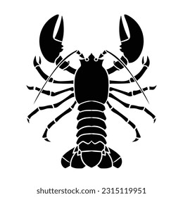 Lobster black and white vector illustration isolated on a white background
