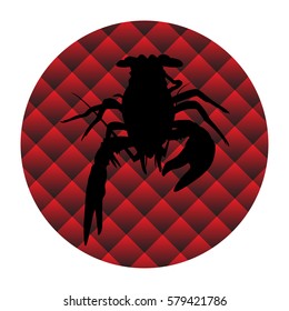 Lobster, cancer icon , crawfish silhouette . Vector illustration. Logo, graphics, seafood. Marine reptile. Template for design.