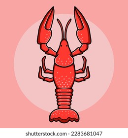 Lobster Cartoon Character Design Vector