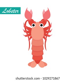 Lobster cartoon character vector design.