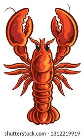 Lobster cartoon isolated