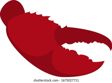 Lobster claw, illustration, vector on white background.