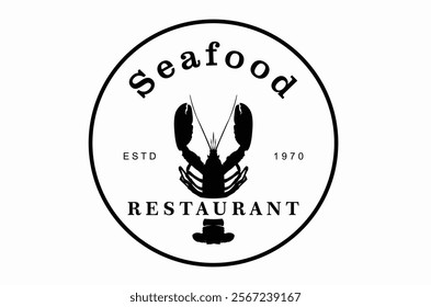 Lobster Claw Seafood Circular Label logo design inspiration