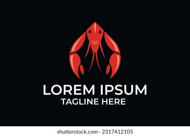 Lobster Claw Seafood logo design vector template