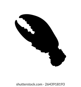 Lobster claw silhouette vector flat illustration design.